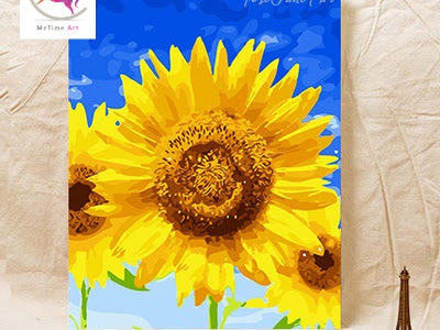 Paint by number_ Sunflower Blue Sky