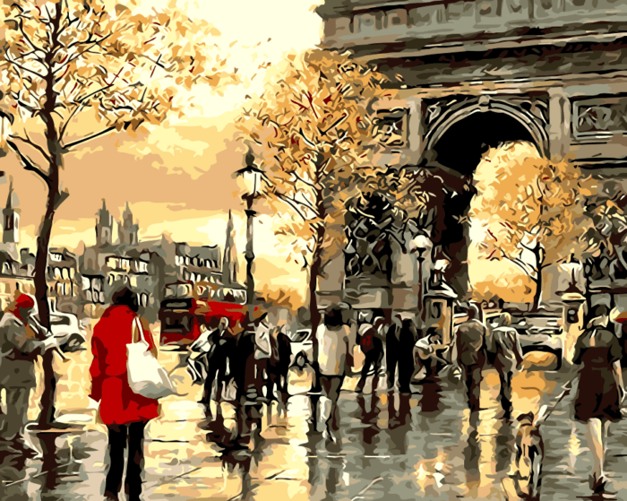 Paris arc de triomphe _ paint by numbers