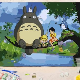 Totoro Fishing_ Paint by Numbers