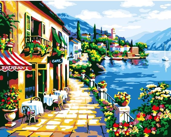 Cafe at seaside - Paint by Numbers Malaysia