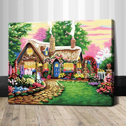 Fairy Tale Hut Scenery - Paint by Numbers Malaysia