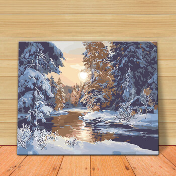 Snow Winter Landscape - Paint by Numbers Malaysia