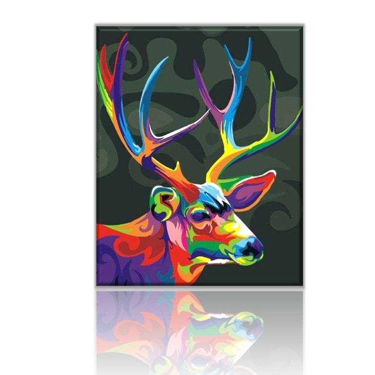 Colourful Reindeer Paint by Numbers