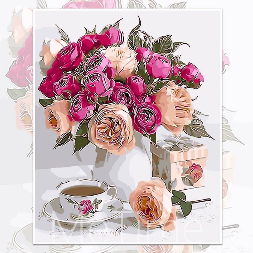 Bouquet of tea roses