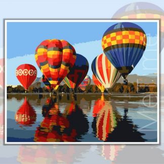 Hot Air Balloons over water